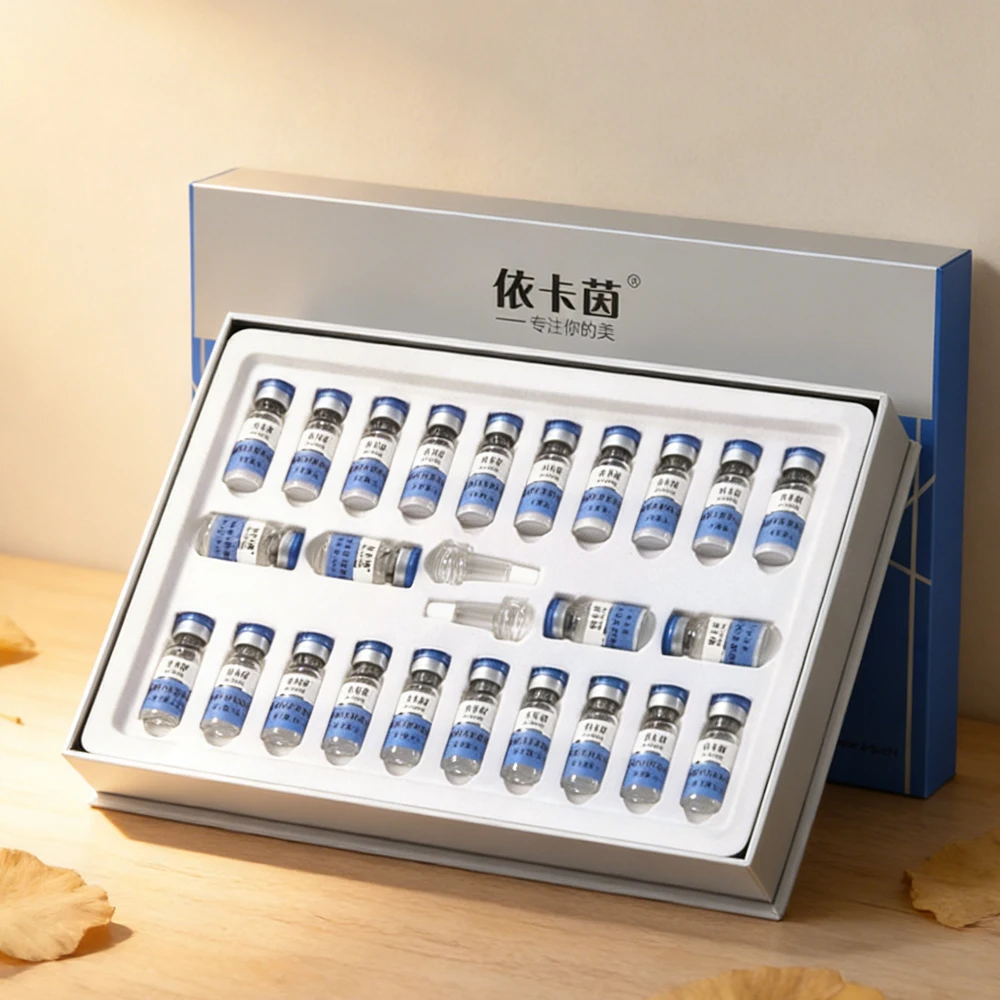 Фото Набор для ухода за кожей: 12 пар сывороток с пептидом GHK-Cu (синяя медь), лиофилизированный порошок для глубокого восстановления, осветления и увлажнения кожи №1