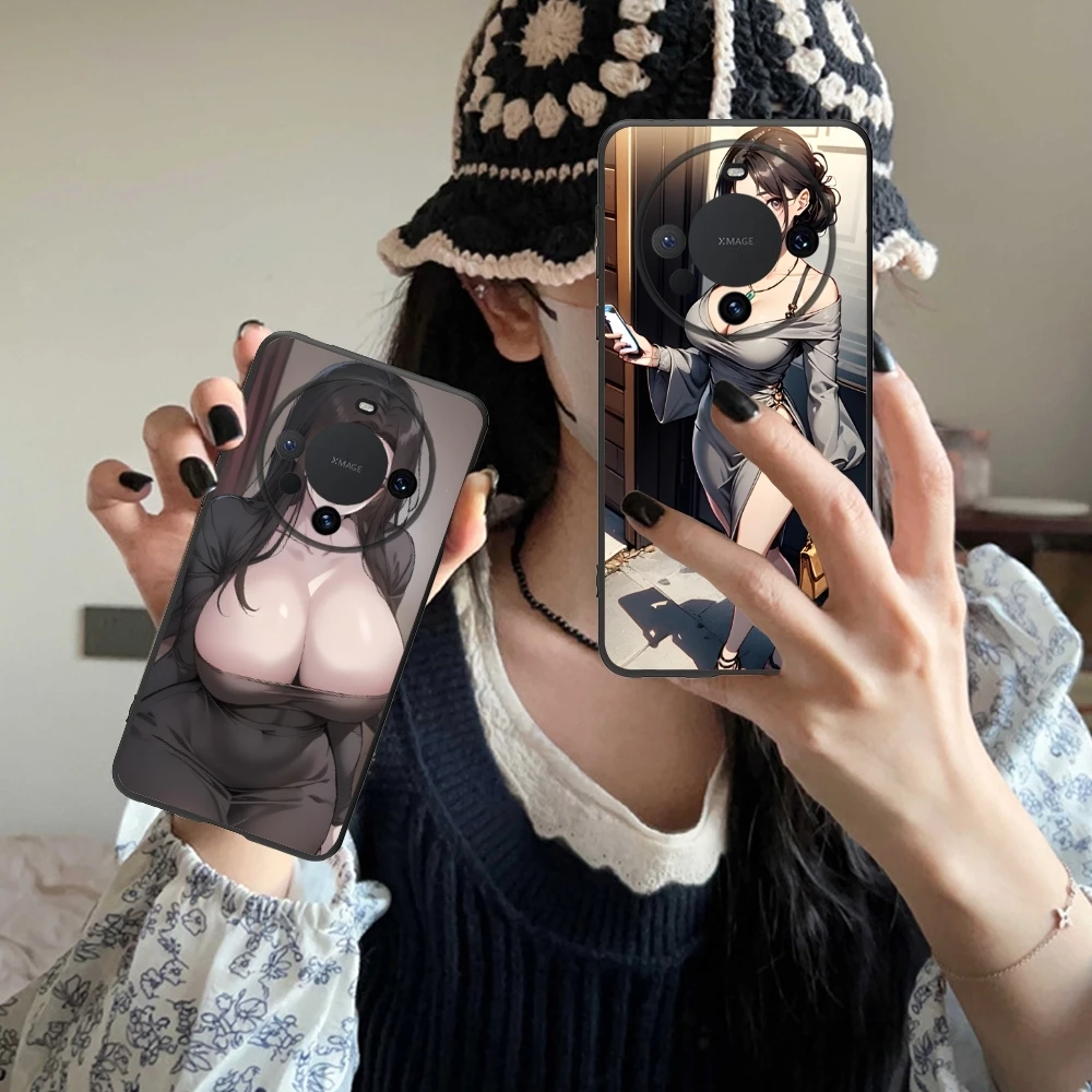 Dongtan Style Mobile Smart Cell Phone Case for Huawei Mate 60 50 40 30 20 10 Pro Plus Lite E 5G Black Soft Cover Shell