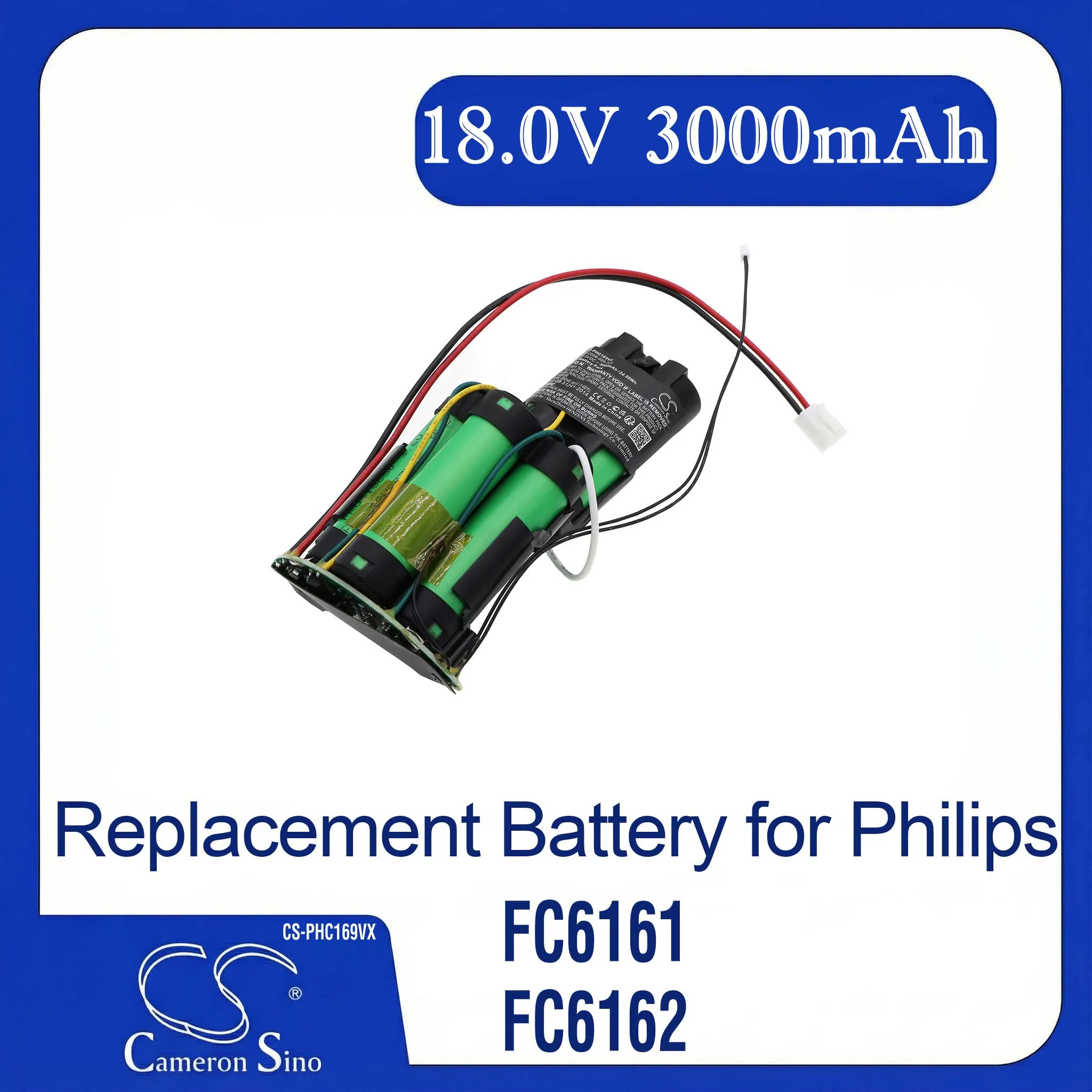 Фото Сменный аккумулятор для Philips FC6169/01, FC6168, FC6168/01, FC6405/01, FC6163/02RU, FC6164/02RU... (18В, 3000мАч) №1