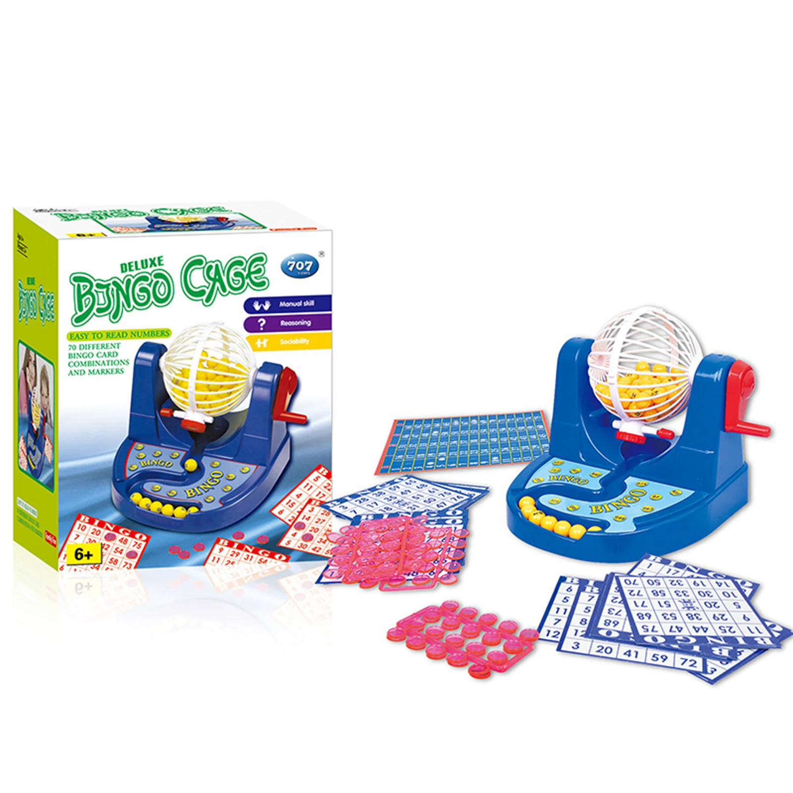

Family Fun Party Board Game Toy Deluxe Bingo Cage Set Machine Draw Lottery Children Desktop Interactive Toys
