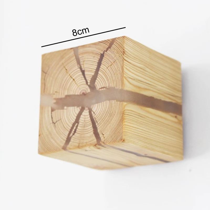 Кубическая креативная полимерная лампа из массива дерева настенные лампы ручной