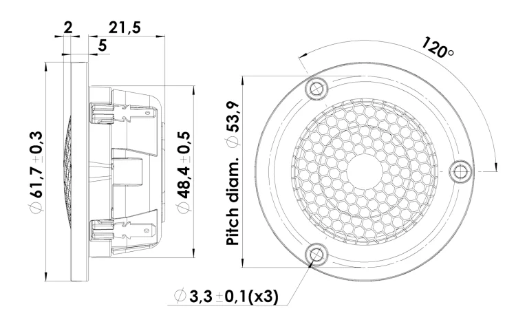 HF-233 Hi-Fi колонки 1 дюйм Мембрана из бериллия ВЧ-динамик/D3004604000/ 4 Ом 90.9dB | Электроника
