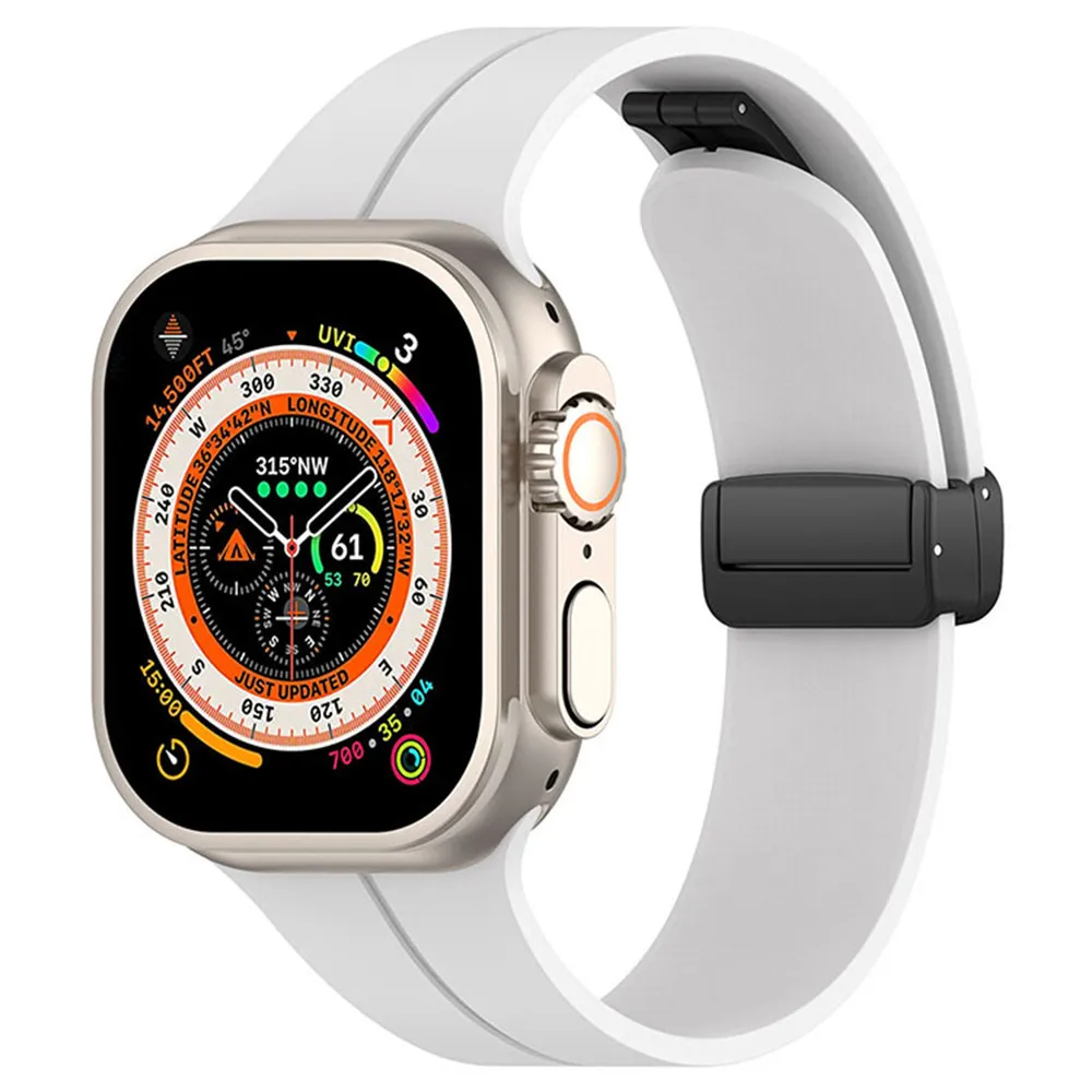 

Silicone Rubber Watch Band Strap 49mm 45mm 44mm 42mm 41mm for Men Women Replacement Bracelet For Iwatch Series 1/2/3/4/5/6/7/8