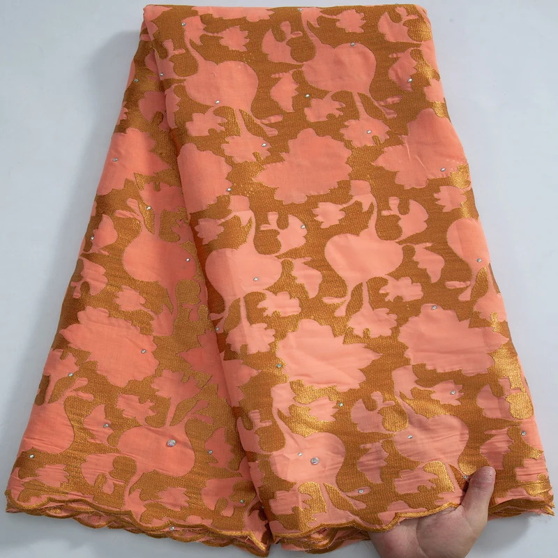 

5 ярдов нигерийское сухое кружево 2023 Высокое качество африканская хлопковое кружево «швейцарская вуаль» ткань для женщин вечерние платья ...