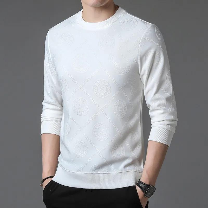Golf Apparel Men's New Knitted Pullover Sweatshirt Golf Men's Jacquard Fashion Round Neck Pullover Long Sleeve Clothing
