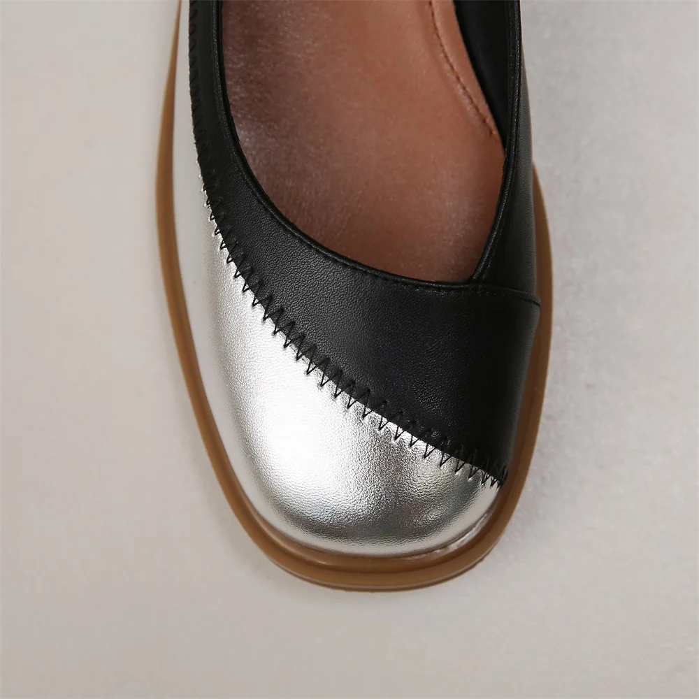 Cialisa Shoes For Women 2023 Spring New Style Round Toe ladies Flats Mixed Color Genuine Leather Handmade Dress Female Footwear