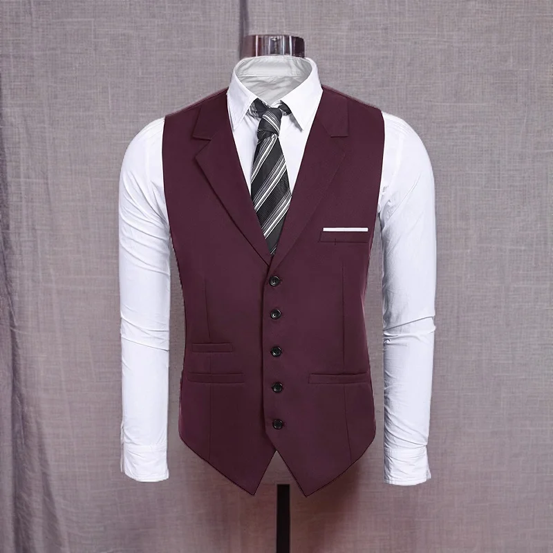 

Purple Casual Men Suit Vests For Wedding With Notched Lapel Single One Piece Custom Man Waistcoat Groom Tuxedo Fashion Clothes