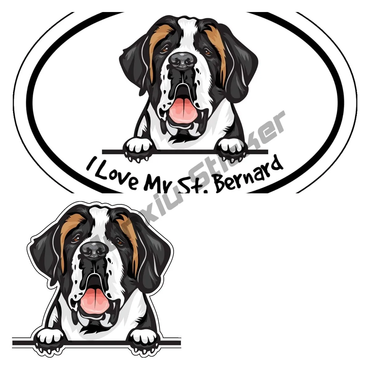 

Виниловая наклейка с изображением смайликов Бернара-наклейка на бампер в виде собаки-для ноутбуков, стаканов, окон, автомобилей, грузовиков, украшение для стен и досок для серфинга