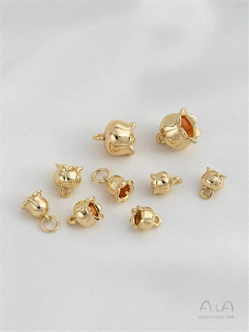 14 К медная посылка из настоящего золота цветок лилии долины небольшой кулон в