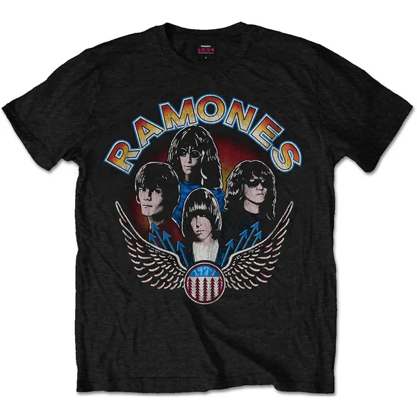 

Ramone Vintage Wings Photo Mens Black T-Shirt (Medium)