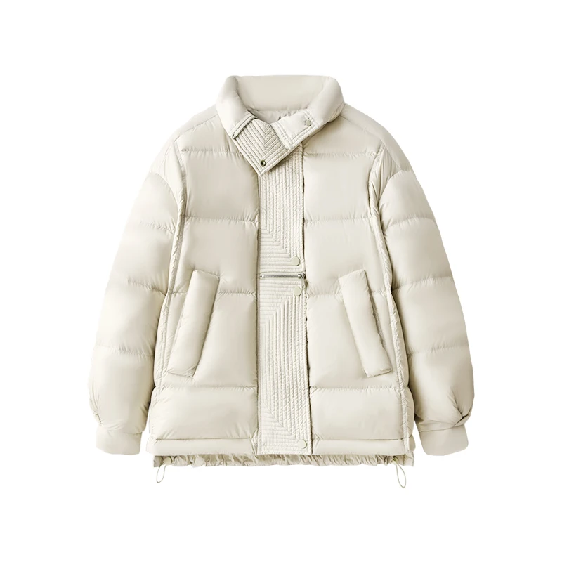 SHUCHAN 90%  White Goose Down  Winter Jacket Women  Casaco Feminino Inverno 2022  Japan Style  Wide-waisted  Zipper  Spliced