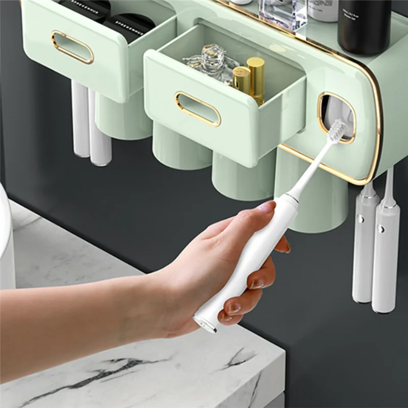 

Держатель для зубных щёток и 2 автоматических выдавливателя для зубной пасты