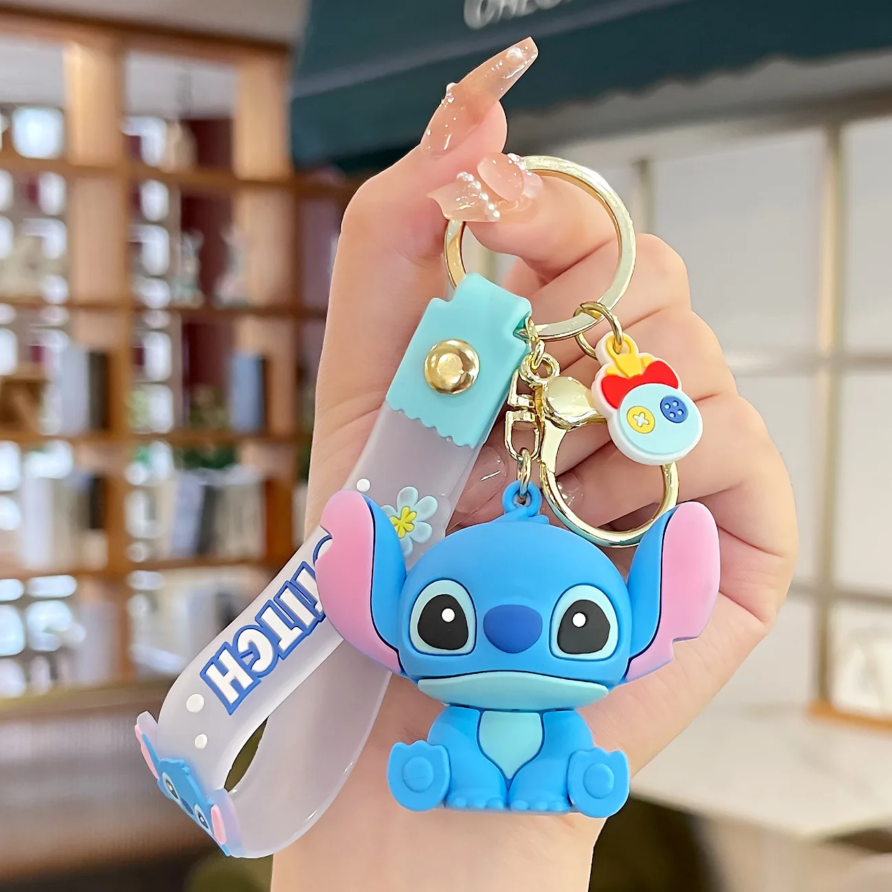 New Anime Disney Keychain Cartoon Mickey Mouse Minnie Lilo &amp Stitch Cute Doll Keyring Ornament Key Chain Pendant Kids Toys Gifts