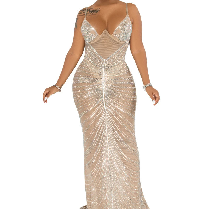 Платье женское с открытой спиной пикантный облегающий сарафан на бретельках без