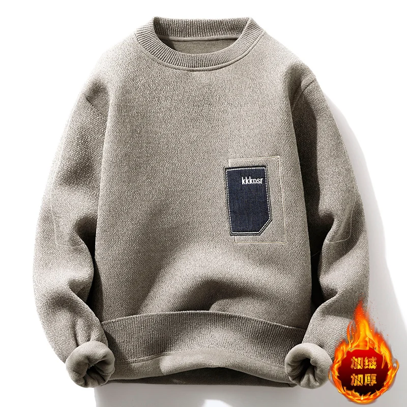 

Warm Pullovers Casual Round Neck Knitwear Fashion Ropa Sweaters for Men Comfortable Mens Clothing Long Sleeve Sueter Masculino
