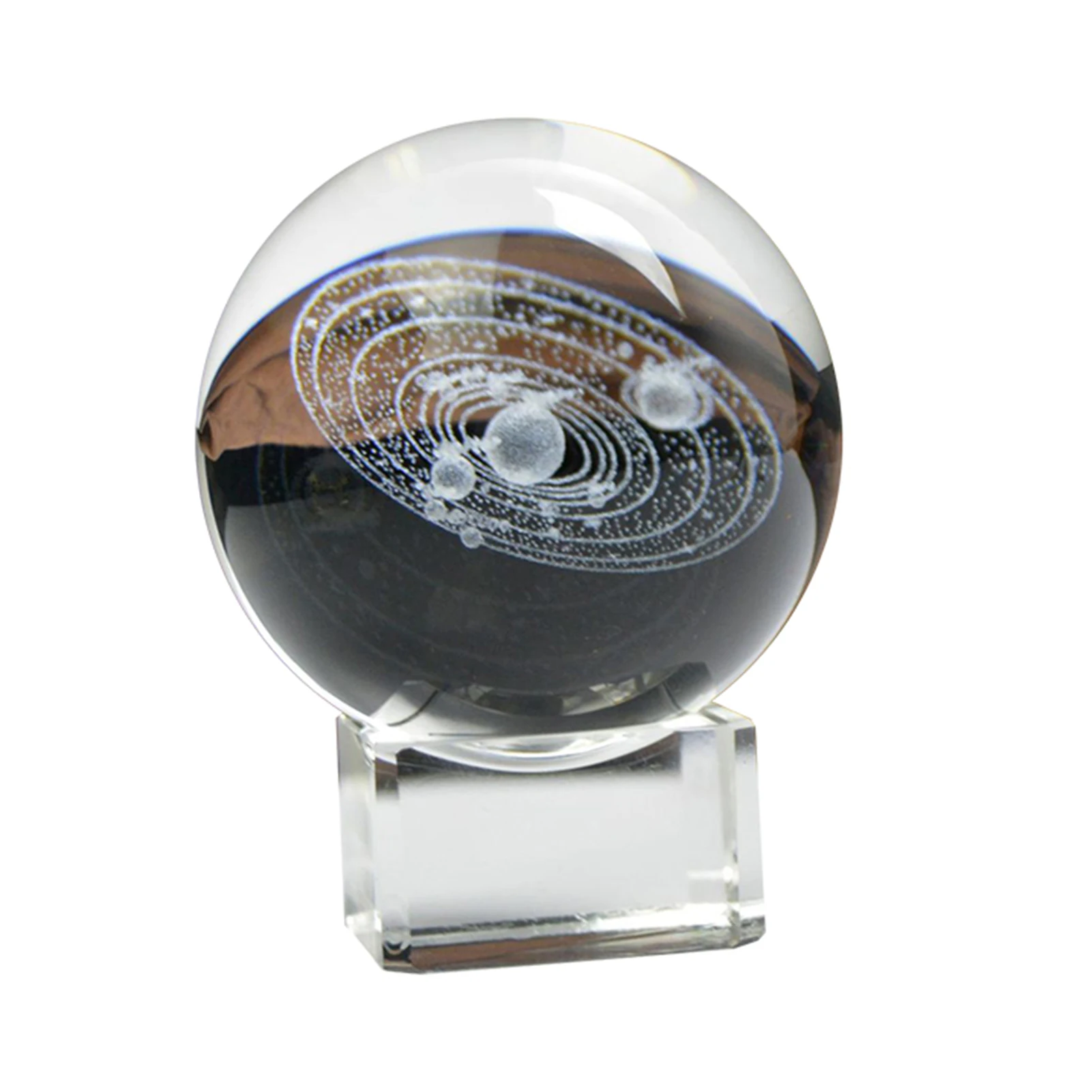 

3D Solar System Crystal Ball Decorative Planets Glass Ball With A Stand Clear Glass Sphere For Birthday Gifts Educational Gift