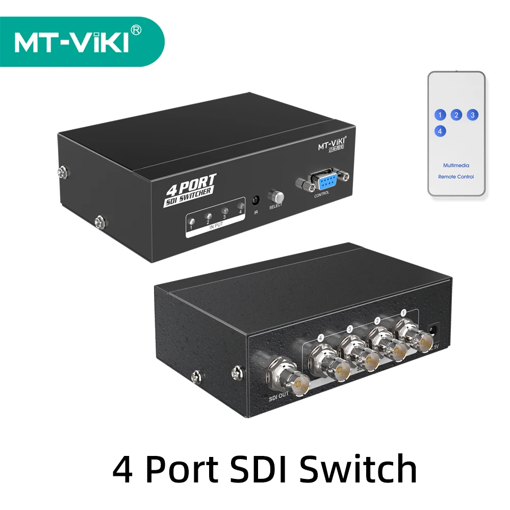 Фото Переключатель MT-VIKI 4x1 SDI с ИК-пультом 3G-SDI HD 1080P RS232 Com Управление последовательным командм MT-SD401 №1