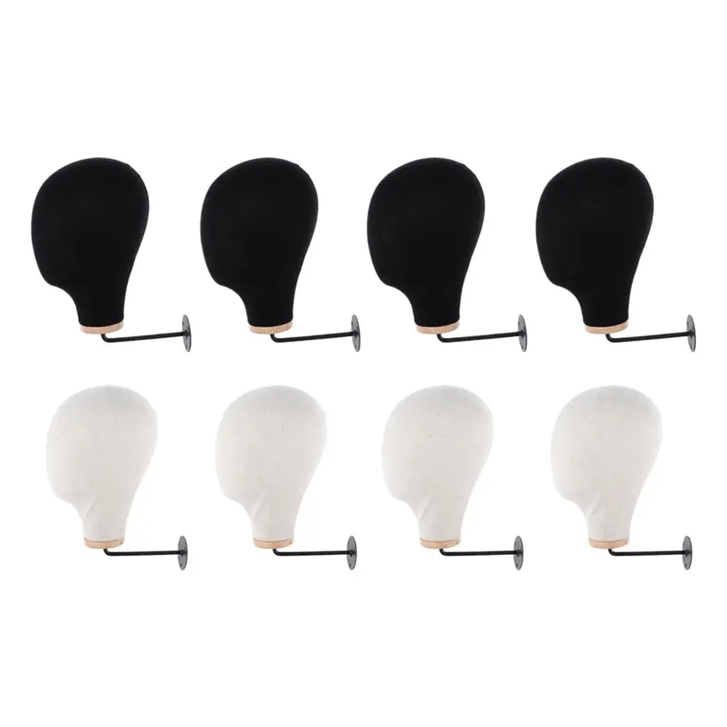 8Pcs Wall Mount Salon Canvas  Head for Making Display Hat Holder