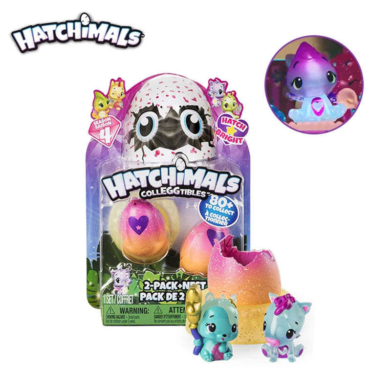 Оригинальный S4 Hatchimals люк яркий 2 шт. искусственный мини питомец инкубационные яйца игрушки вращающиеся игрушки мастер для мальчиков и девоч...