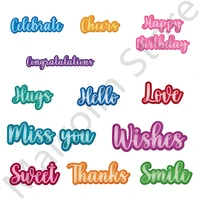 greeting words cutting dies no transparent stamps for scrapbooking crafts paper puncher decoration embossing stencils 2022 new
