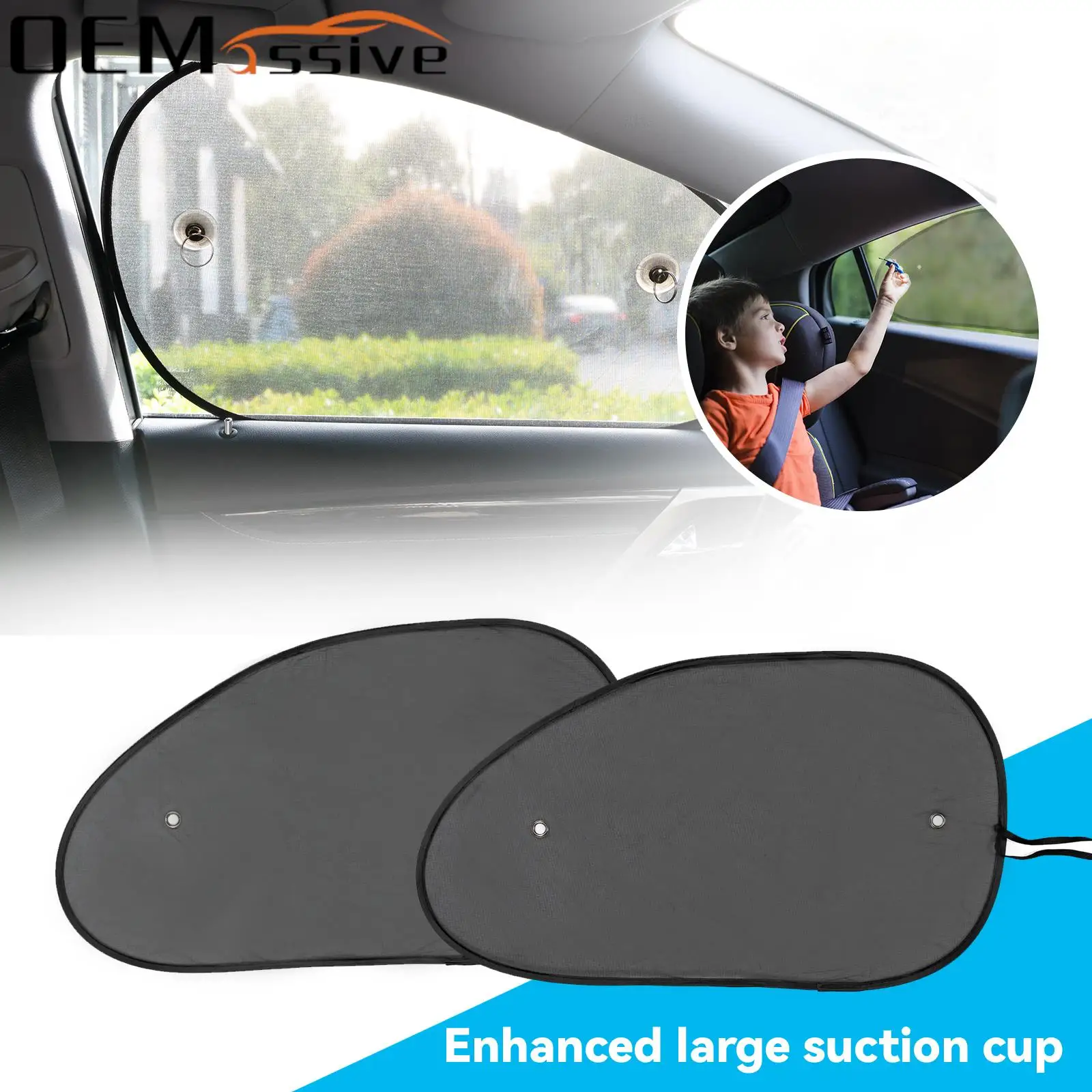 

2X Universal Car Window Sun Shade Side Windscreen Mesh SunShades Blocks Cover Windshield Sunshade Visor UV Glare Heat Protection