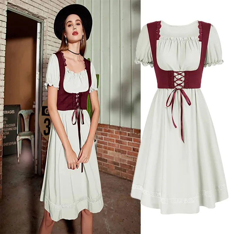 Платье-корсет женское средневековое на шнуровке костюм эпохи Возрождения