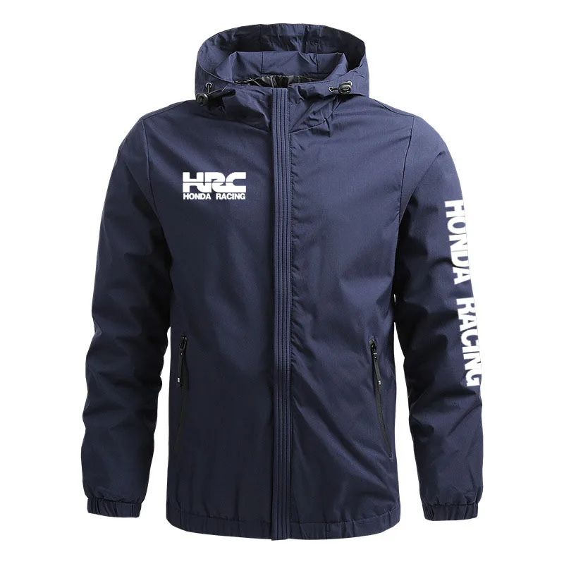 

Outdoor Sports Men's hooded jacket HRC car logo print High Quality Spring Autumn Men's Jacket Coat Windproof bomber jacket