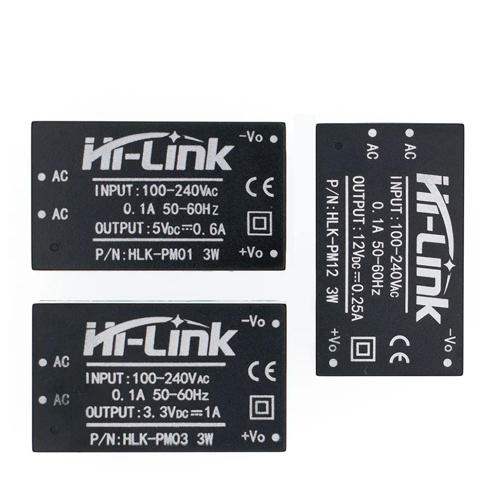 

HLK-PM01 HLK-PM03 HLK-PM12 AC-DC 220V to 5V/3.3V/12V Mini Power Supply Module Intelligent Household Switch HLK-5M05