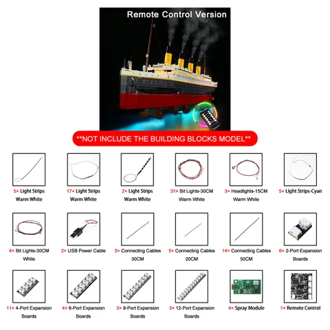 Vonado набор со светодиодный Ной подсветкой 10294 Титаник Коллекционная форма корабль игрушка свет комплект, не входит в комплект модель строительного блока