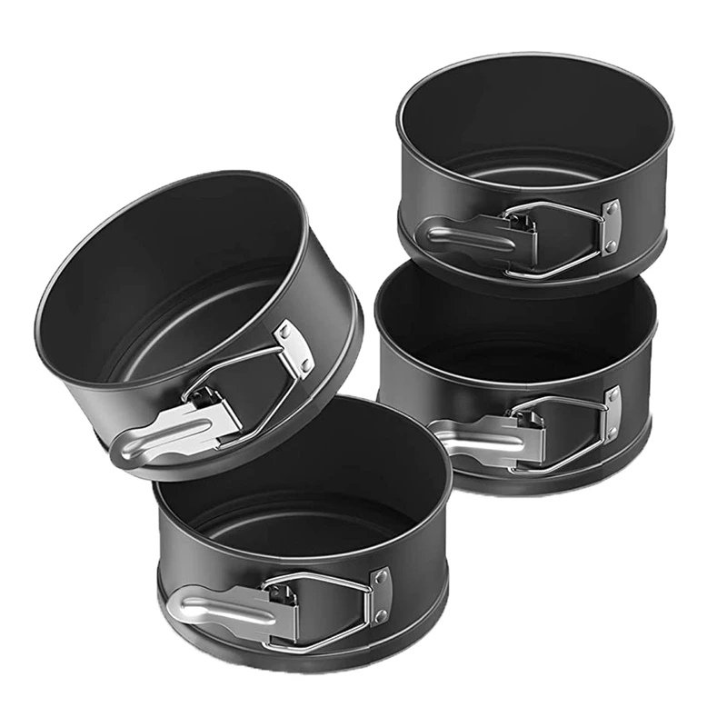 

Набор из 4-х круглых стальных сковородок диаметром 4,8 дюйма, небольшая антипригарная жестяная форма с защитой от протечек