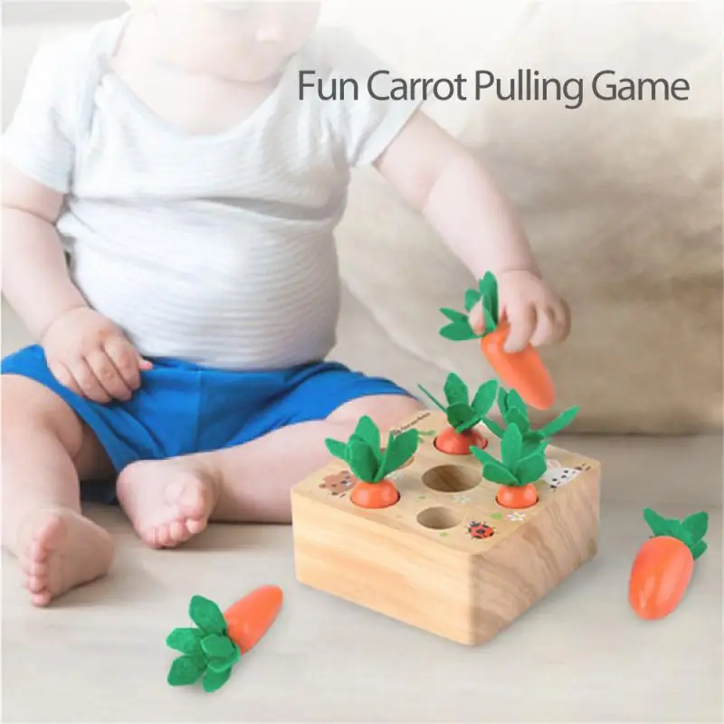 

Пазл для раннего развития ребенка, деревянные игрушки, набор, Тянущая форма моркови, соответствующий размер, познавательная игрушка, детская игрушка для рук, подарок для детского сада