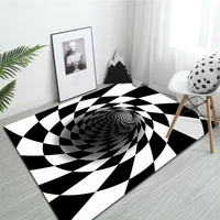 3d carpet for living room black and white vortex visual room decor children bed room floor carpets bath mat illusion rug large