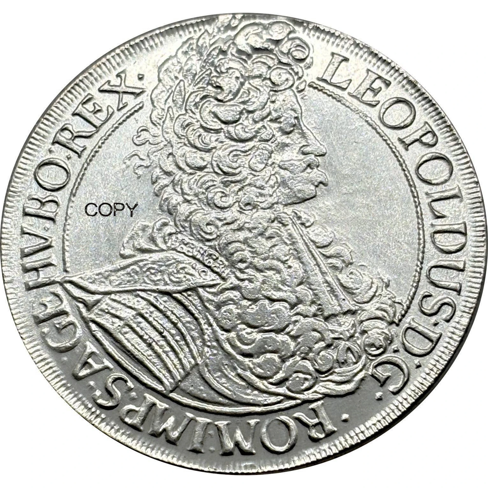 Австрийская империя 1698 One 1 Thaler Leopold I Vienna Посеребренная копия памятной монеты