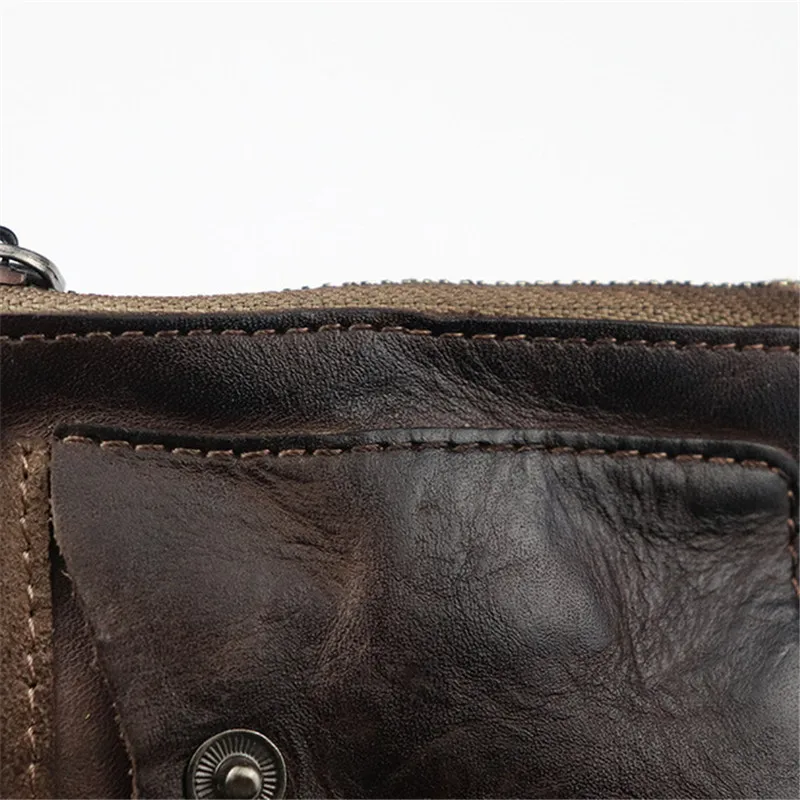Retro fashion luxury real leather vegetable tanned leather zipper thin and simple folds large-capacity coin purse mini  holder