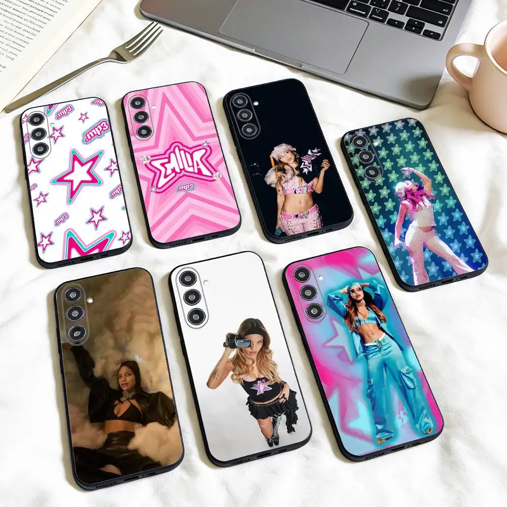 Фото Чехол для телефона Latin Pop E-Emilia Mernes для Samsung Galaxy A73, A72, A71, A70, A53, A52, A51 и других моделей, мягкий черный корпус №1