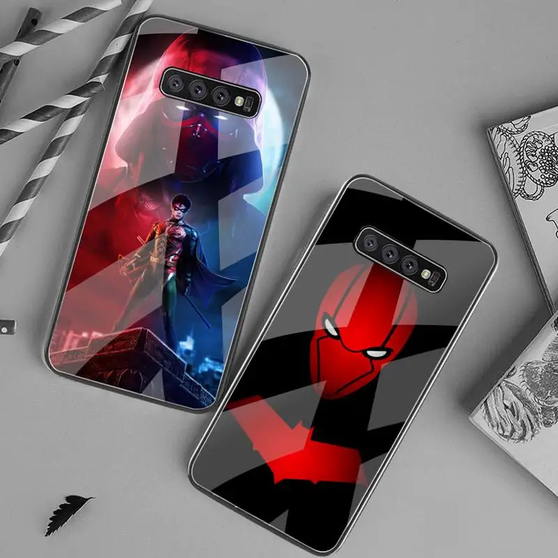 

Bandai DC Red Hood Phone Case Tempered Glass For Samsung S20 Ultra S7 S8 S9 S10 Note 8 9 10 Pro Plus Cover