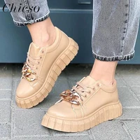 new running shoes women 2022 spring autumn fashion chain ladies lace up casual shoes 36 43 large sized comfy flat sneakers
