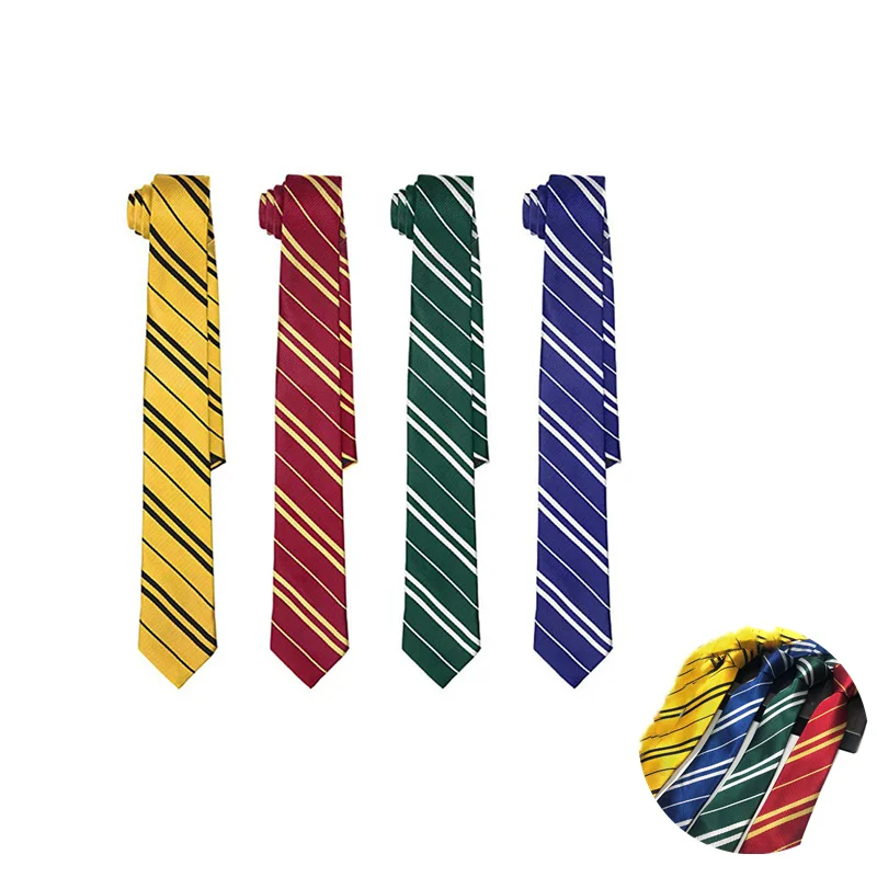 

Классический галстук для взрослых, волшебный галстук в полоску, значок для колледжа, аксессуары для костюмов, костюм для косплея, четырехцветный семейный подарок, аксессуар для Хэллоуина