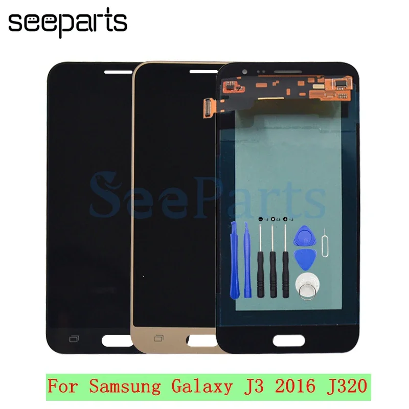 Для SAMSUNG GALAXY J3 2016 J320 SM-J320F дисплей сенсорный экран дигитайзер в сборе Замена 5,0 для SAMSUNG J3 2016 ЖК-дисплей