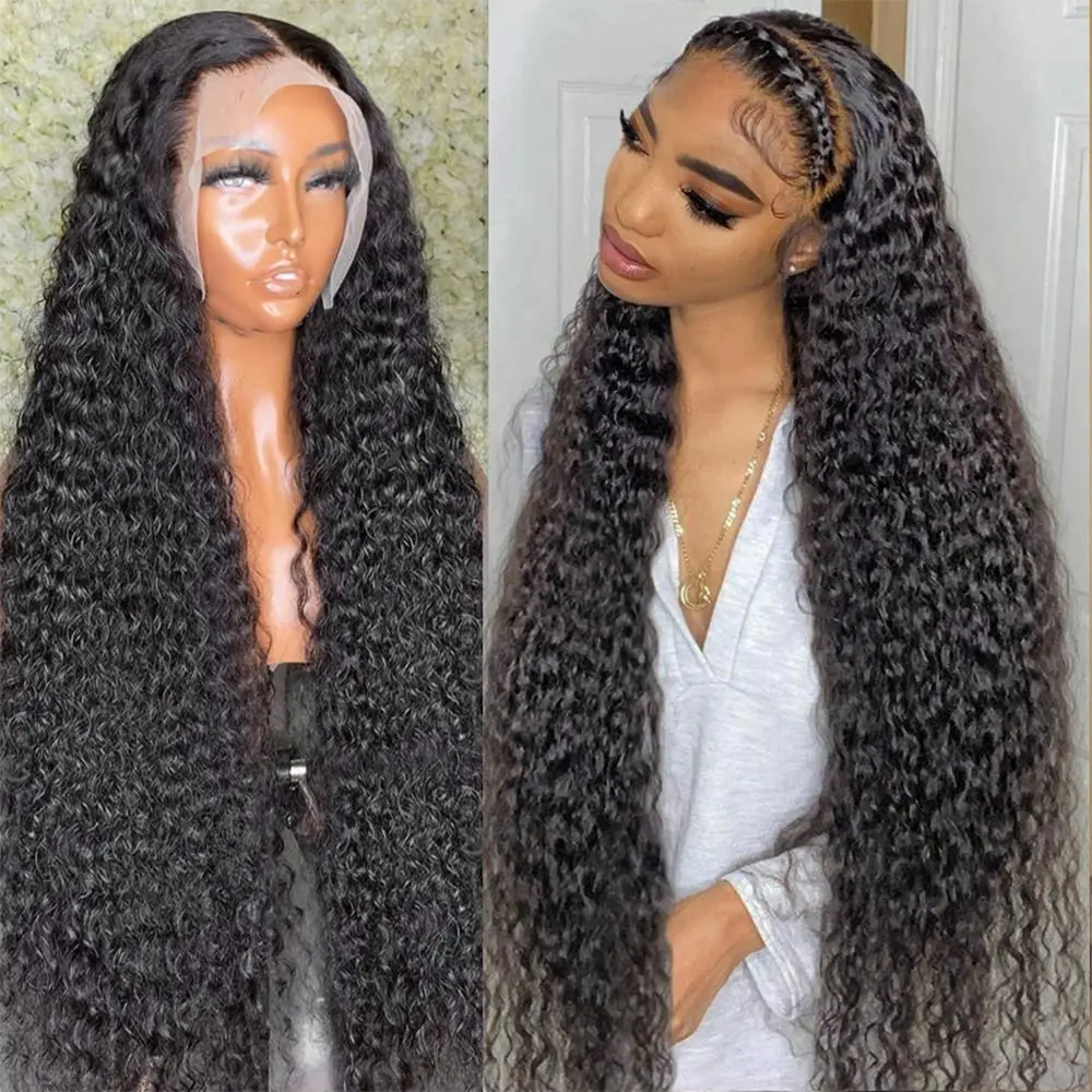 30Inch Water Wave Lace Front Human Hair Wig Wet And Wavy Deep Wave Lace Frontal Wigs Brazilian Curly Human Hair Wigs For Women