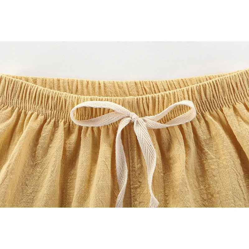 Хлопковые Льняные Шорты Унисекс Для Детей От 2 До 10 Лет Детская Летняя Одежда С