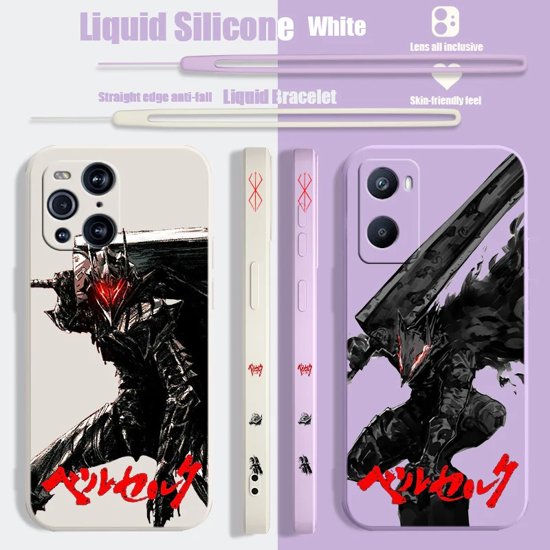 Berserk чехол для телефона аниме OPPO Find X2 X3 X5 Lite Neo Reno 2 Z 5 6 7 8 10 Pro Liquid Left троса Funda Silicone Soft