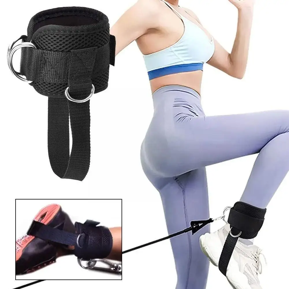 

Leg Strength Training Ankle Strap Black Fabrics Ankle Workouts Breathable Machines Fully Cuffs Cable Adjustable Padded H6P7