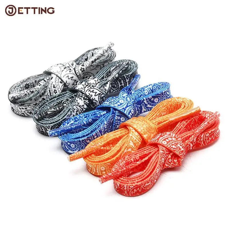

1Pair Shoelace Cashew Flowers Shoelaces 100/120/140cm Women Men Red Black Blue Hand-painted Sports Casual Basketball Shoes Laces