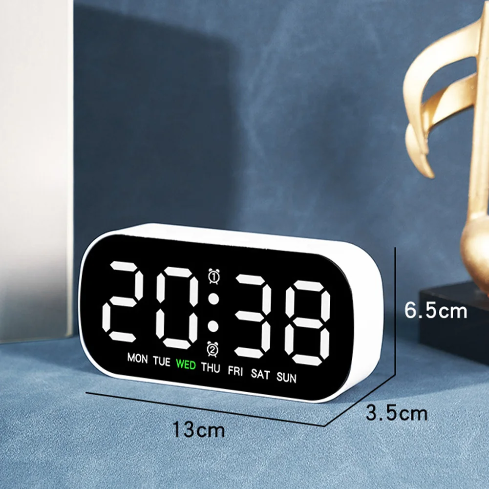 Цифровой будильник с экраном Светодиодный настольные часы 12/24 ч регулируемой