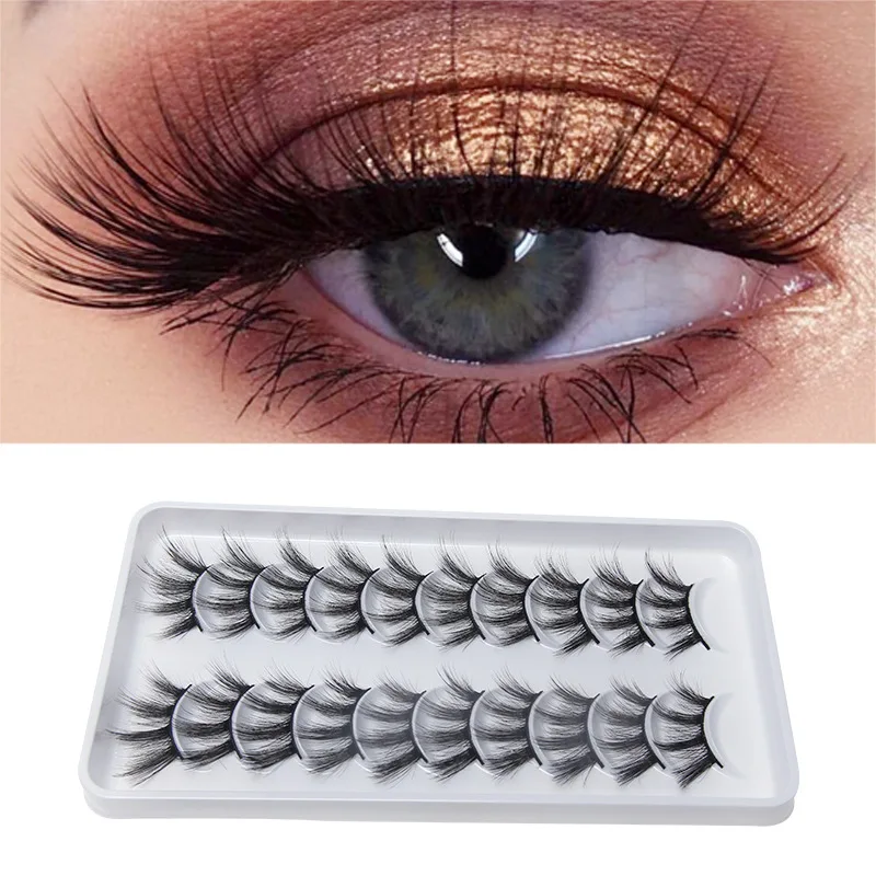 

2022 New Style 10 Pairs Of False Eyelashes Fashion Sets Easy To Carry Natural Soft Handmade Eyelashes Factory Wholesale Sale