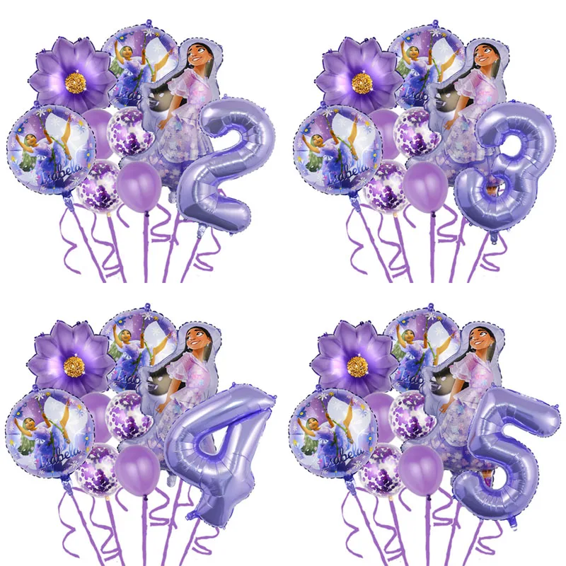 

Disney Encanto Mirabel Isabella Party Balloons Set 32inch Purple Number Foil Balloons For Kids 1 2 3th Birthday Decor Air Globos