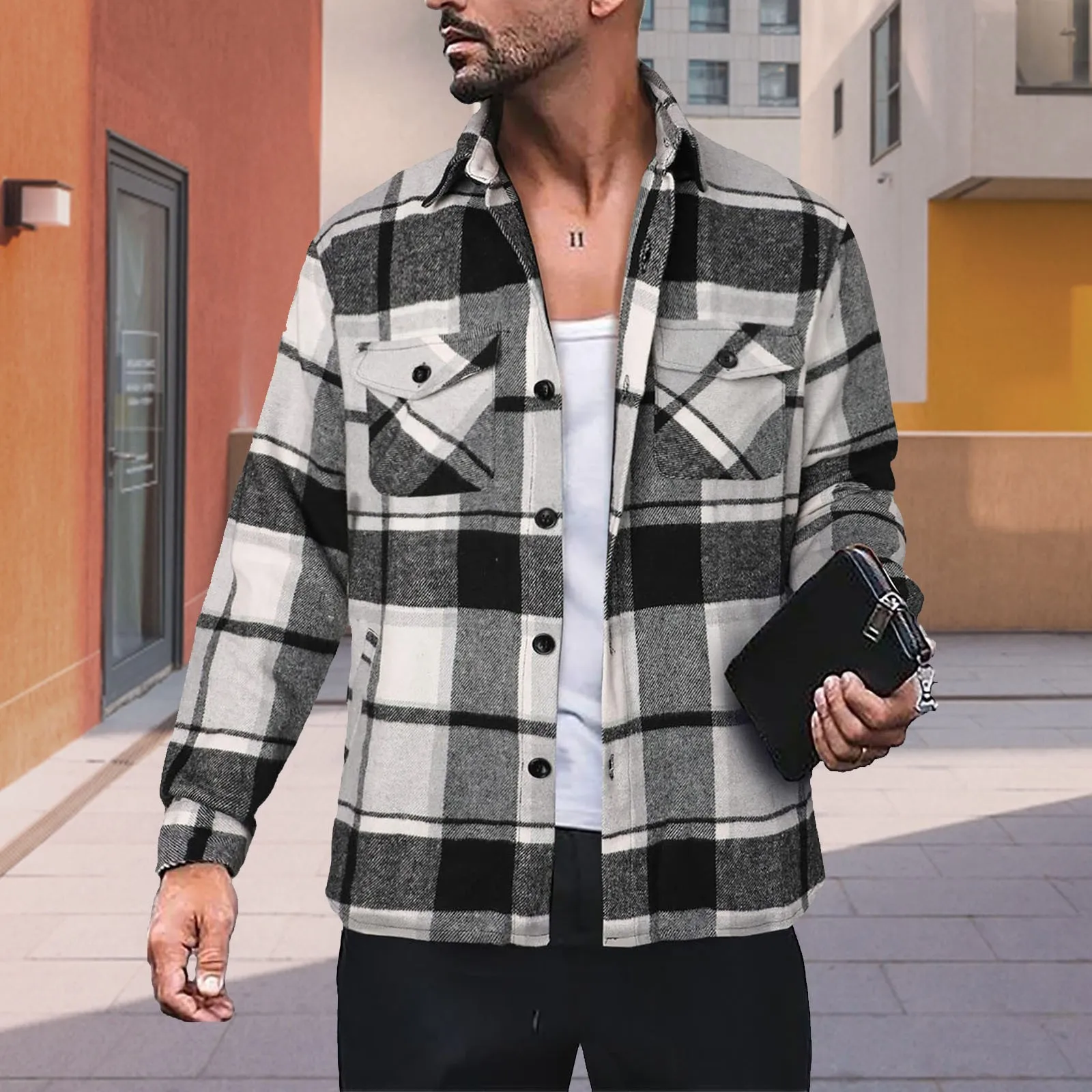 Мужская шерстяная куртка Love Is Hell черная длинная с карманами повседневная