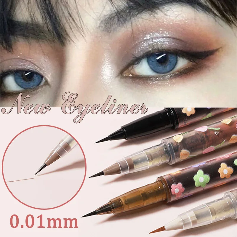 

4/3/1Pc Waterproof Non Smudge Eyeliner 0.01mm Ultra-fine Nib Brown Eyeliner Pencil Lasting Lying Silkworm Eye Makeup Cosmetic