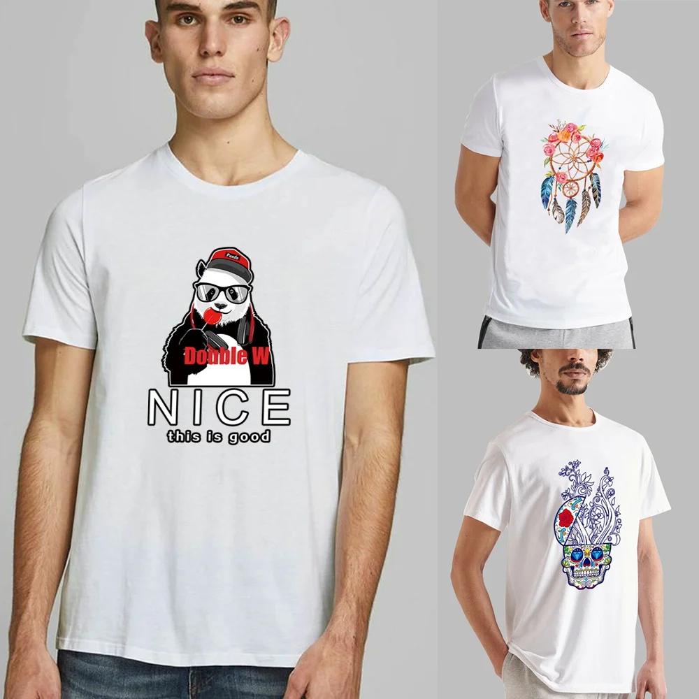 

New Fashion Clothes Summer Tee Men Short Sleeve Print Clothing Casual Loose T Shirt O-neck Commuter Top Sports Breathable Shirt